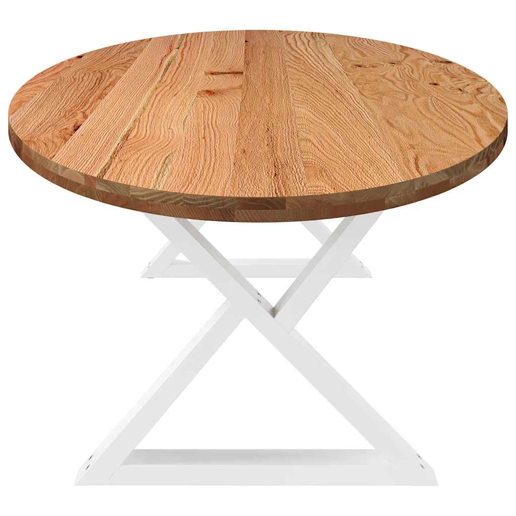 Eettafel 280x120x74 cm ovaal massief eikenhout lichtbruin