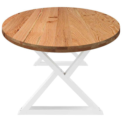 Eettafel 280x120x74 cm ovaal massief eikenhout lichtbruin