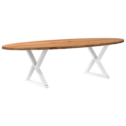 Eettafel 280x120x74 cm ovaal massief eikenhout lichtbruin