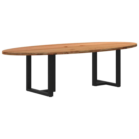 Eettafel 280x120x74 cm ovaal massief eikenhout lichtbruin
