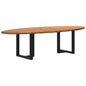 Eettafel 280x120x74 cm ovaal massief eikenhout lichtbruin