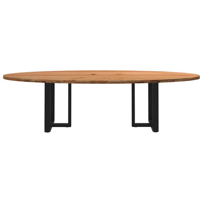 Eettafel 280x120x74 cm ovaal massief eikenhout lichtbruin
