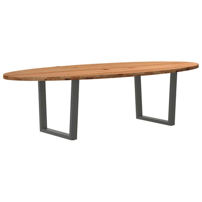 Eettafel 280x120x74 cm ovaal massief eikenhout lichtbruin