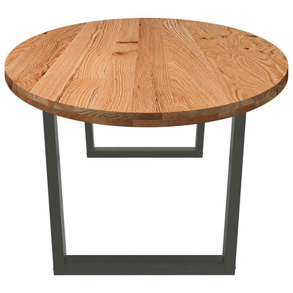 Eettafel 280x120x74 cm ovaal massief eikenhout lichtbruin