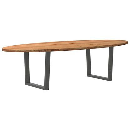 Eettafel 280x120x74 cm ovaal massief eikenhout lichtbruin