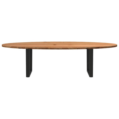 Eettafel 280x120x74 cm ovaal massief eikenhout lichtbruin