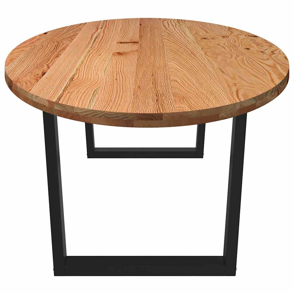 Eettafel 280x120x74 cm ovaal massief eikenhout lichtbruin