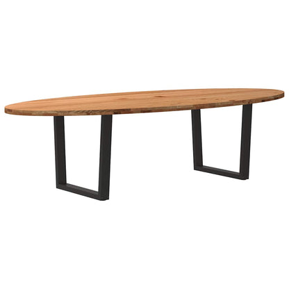 Eettafel 280x120x74 cm ovaal massief eikenhout lichtbruin