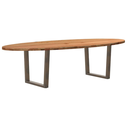 Eettafel 280x120x74 cm ovaal massief eikenhout lichtbruin