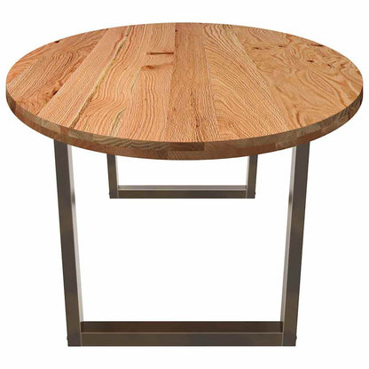 Eettafel 280x120x74 cm ovaal massief eikenhout lichtbruin