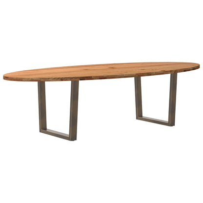 Eettafel 280x120x74 cm ovaal massief eikenhout lichtbruin