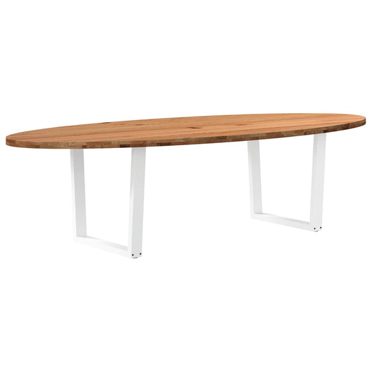 Eettafel 280x120x74 cm ovaal massief eikenhout lichtbruin