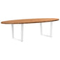 Eettafel 280x120x74 cm ovaal massief eikenhout lichtbruin