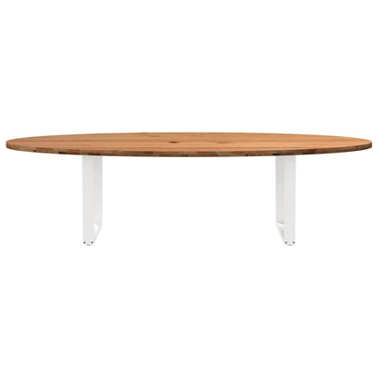 Eettafel 280x120x74 cm ovaal massief eikenhout lichtbruin