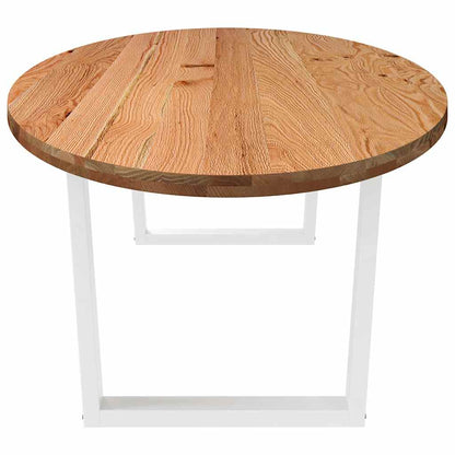 Eettafel 280x120x74 cm ovaal massief eikenhout lichtbruin