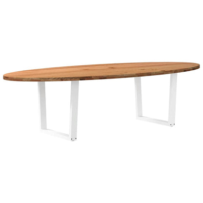 Eettafel 280x120x74 cm ovaal massief eikenhout lichtbruin