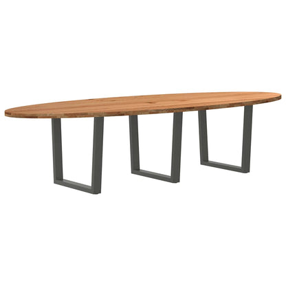 Eettafel 320x120x74 cm ovaal massief eikenhout lichtbruin