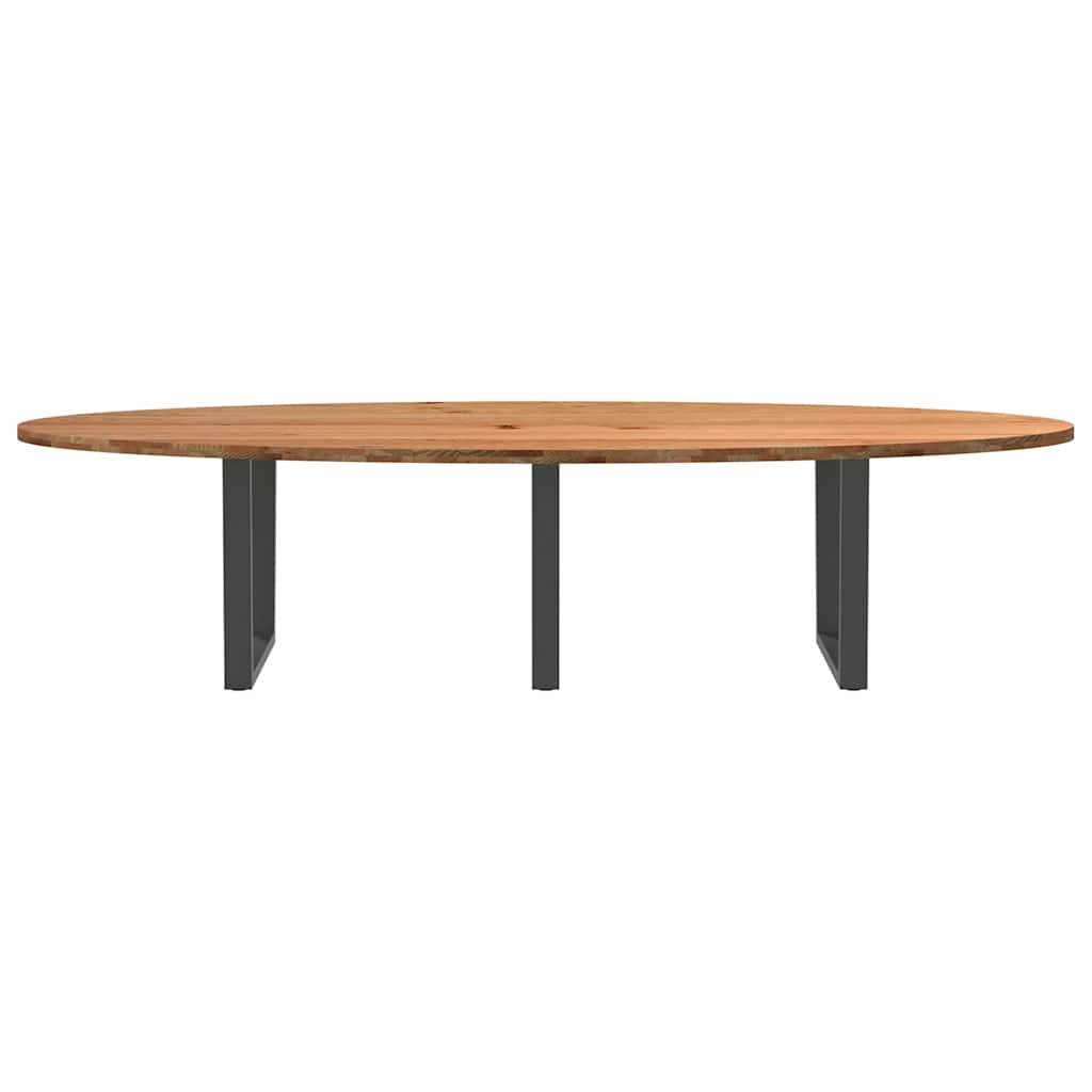 Eettafel 320x120x74 cm ovaal massief eikenhout lichtbruin