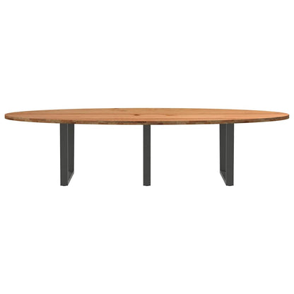 Eettafel 320x120x74 cm ovaal massief eikenhout lichtbruin