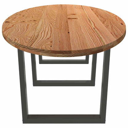 Eettafel 320x120x74 cm ovaal massief eikenhout lichtbruin