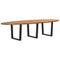 Eettafel 320x120x74 cm ovaal massief eikenhout lichtbruin