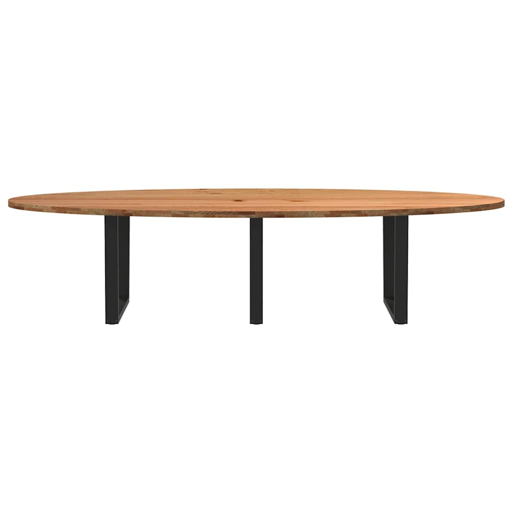 Eettafel 320x120x74 cm ovaal massief eikenhout lichtbruin