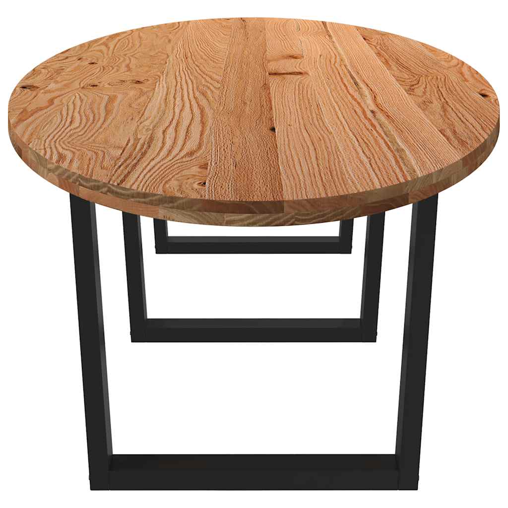 Eettafel 320x120x74 cm ovaal massief eikenhout lichtbruin