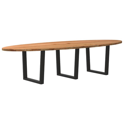 Eettafel 320x120x74 cm ovaal massief eikenhout lichtbruin