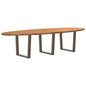 Eettafel 320x120x74 cm ovaal massief eikenhout lichtbruin