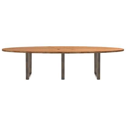 Eettafel 320x120x74 cm ovaal massief eikenhout lichtbruin