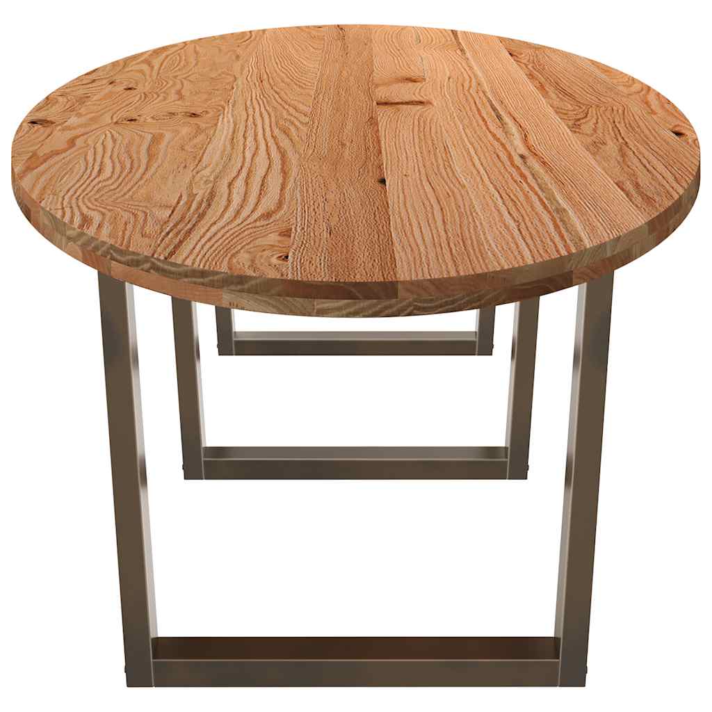 Eettafel 320x120x74 cm ovaal massief eikenhout lichtbruin