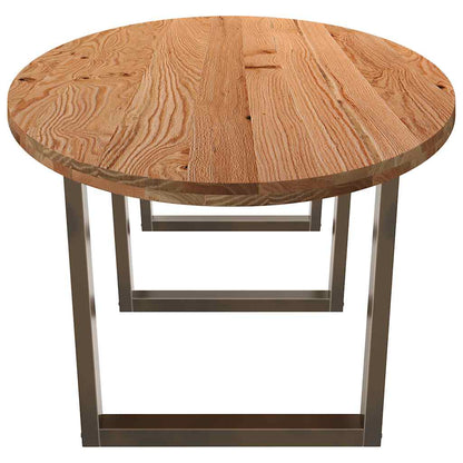 Eettafel 320x120x74 cm ovaal massief eikenhout lichtbruin