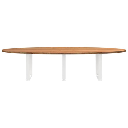 Eettafel 320x120x74 cm ovaal massief eikenhout lichtbruin