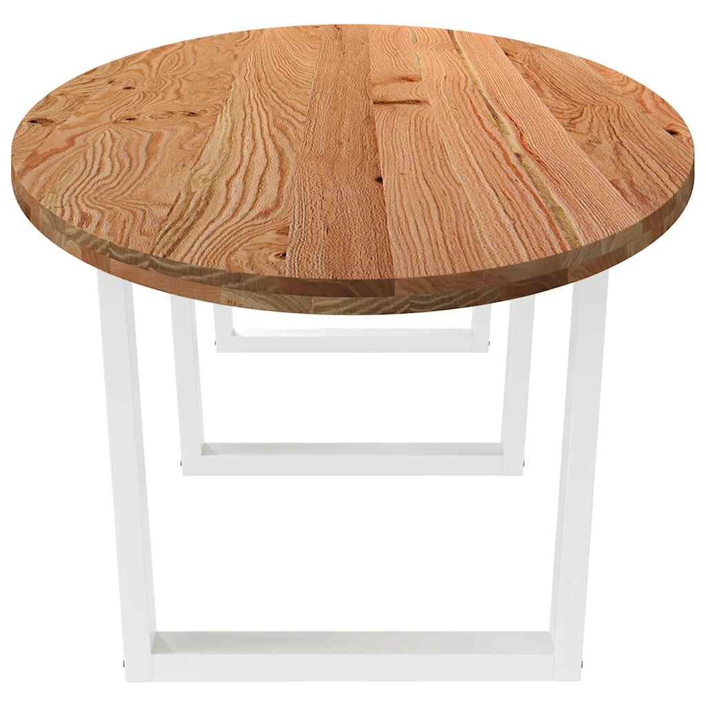 Eettafel 320x120x74 cm ovaal massief eikenhout lichtbruin
