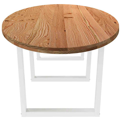 Eettafel 320x120x74 cm ovaal massief eikenhout lichtbruin
