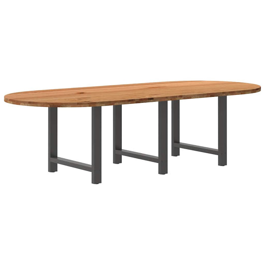 Eettafel 280x120x74 cm ovaal massief eikenhout lichtbruin