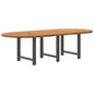 Eettafel 280x120x74 cm ovaal massief eikenhout lichtbruin