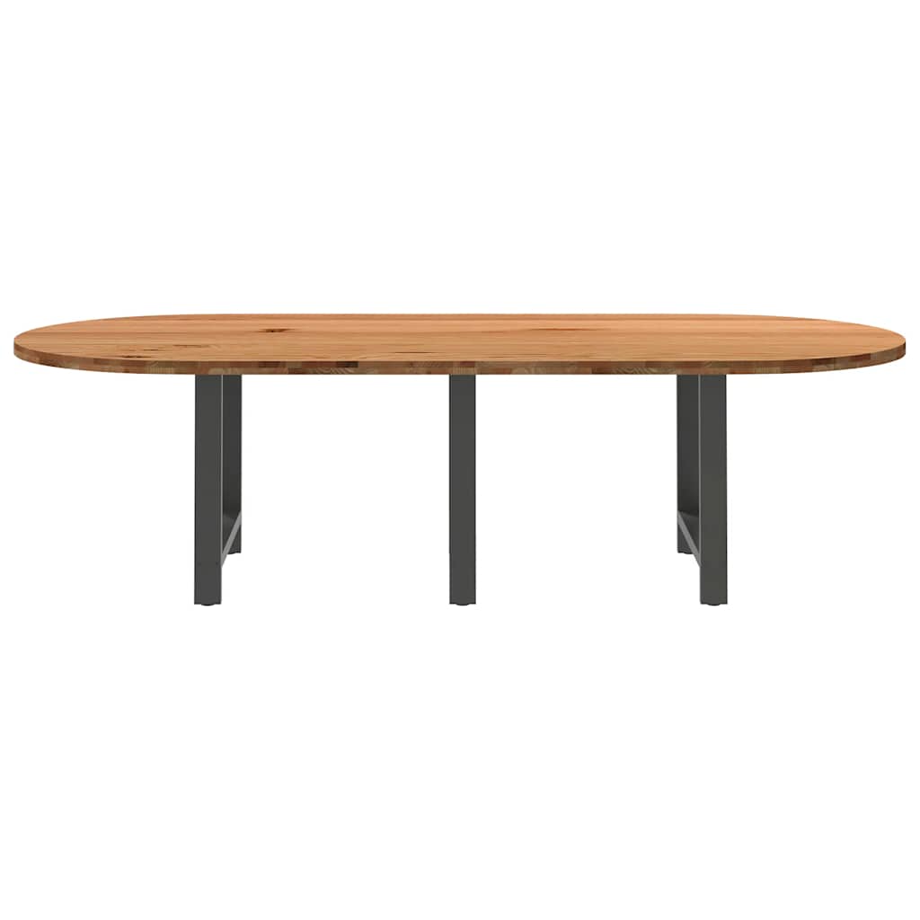 Eettafel 280x120x74 cm ovaal massief eikenhout lichtbruin