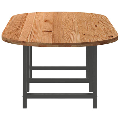 Eettafel 280x120x74 cm ovaal massief eikenhout lichtbruin