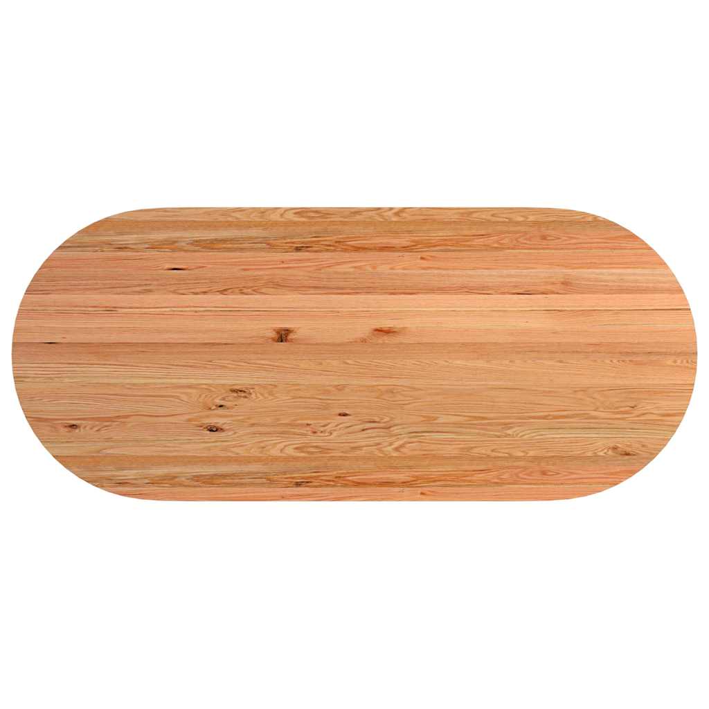 Eettafel 280x120x74 cm ovaal massief eikenhout lichtbruin