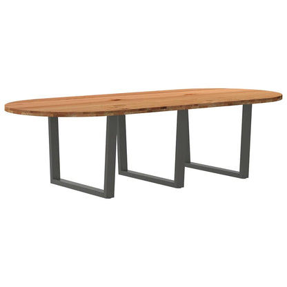 Eettafel 280x120x74 cm ovaal massief eikenhout lichtbruin