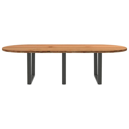 Eettafel 280x120x74 cm ovaal massief eikenhout lichtbruin