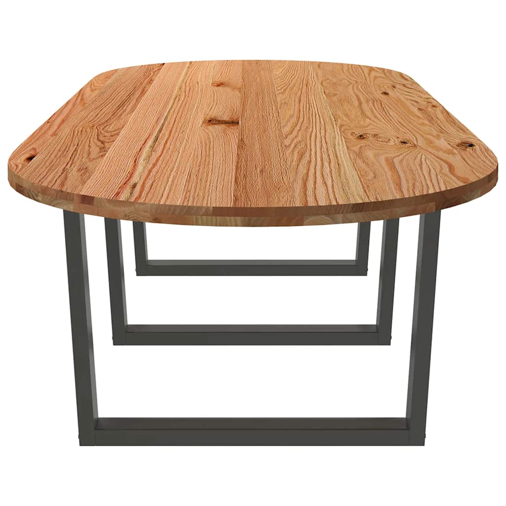 Eettafel 280x120x74 cm ovaal massief eikenhout lichtbruin
