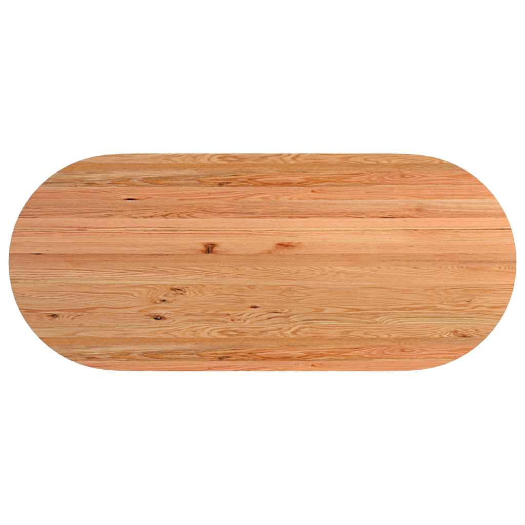 Eettafel 280x120x74 cm ovaal massief eikenhout lichtbruin