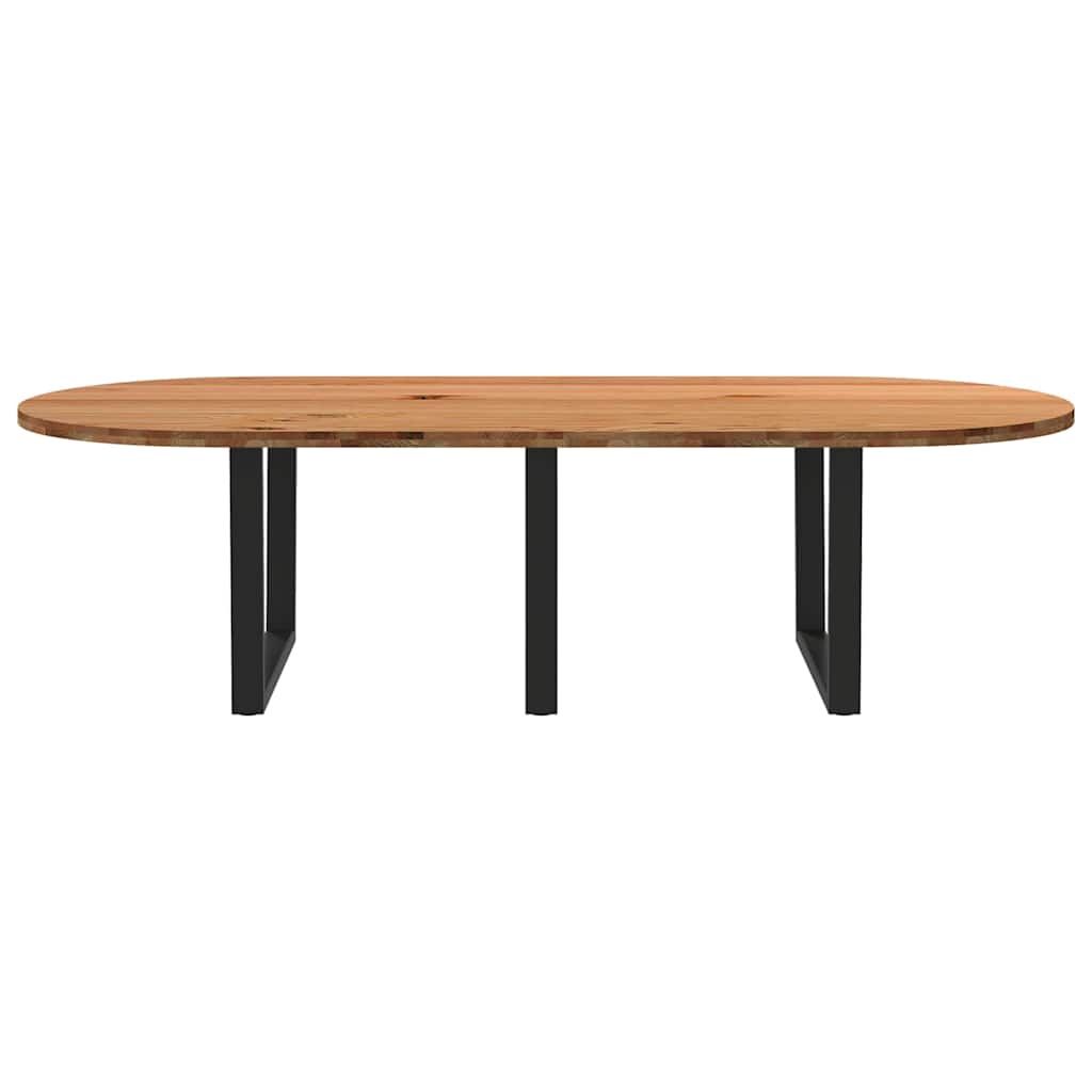 Eettafel 280x120x74 cm ovaal massief eikenhout lichtbruin