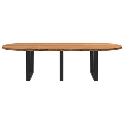 Eettafel 280x120x74 cm ovaal massief eikenhout lichtbruin