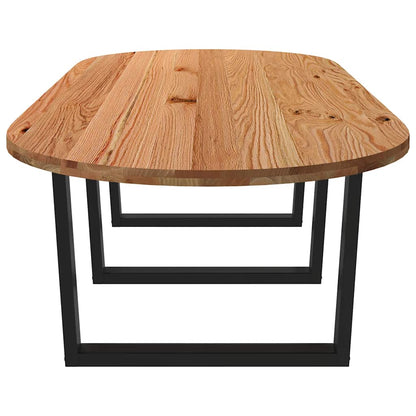Eettafel 280x120x74 cm ovaal massief eikenhout lichtbruin