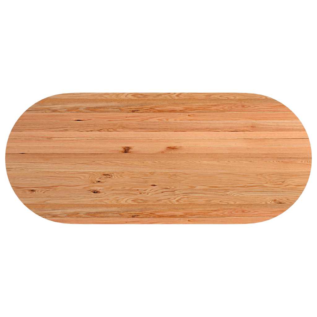 Eettafel 280x120x74 cm ovaal massief eikenhout lichtbruin