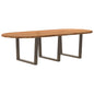 Eettafel 280x120x74 cm ovaal massief eikenhout lichtbruin