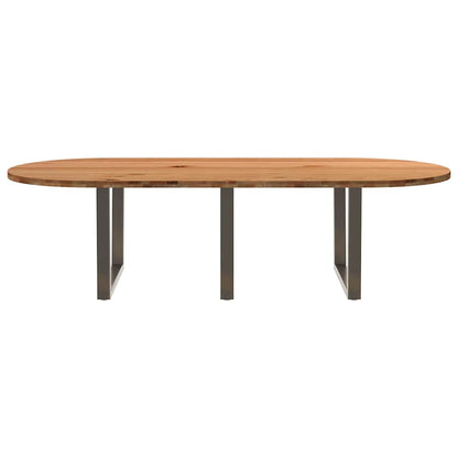 Eettafel 280x120x74 cm ovaal massief eikenhout lichtbruin